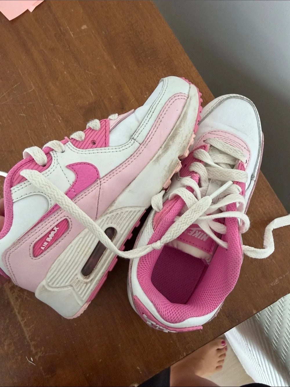 Nike Kids Pink & White Air Max Sneakers